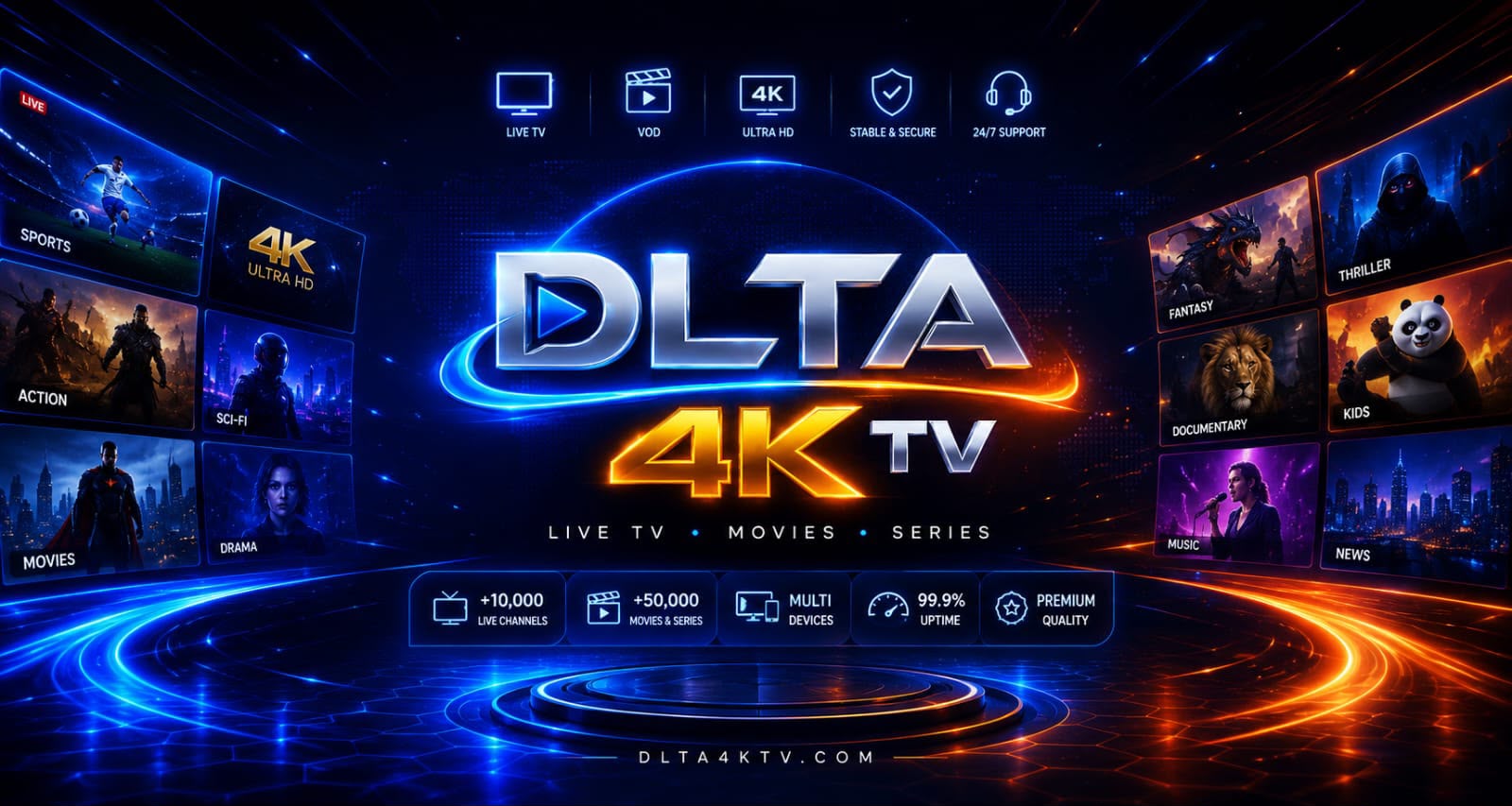 اشتراك دلتا IPTV 4K الرسمي سيرفر بدون تقطيع - بنر 2